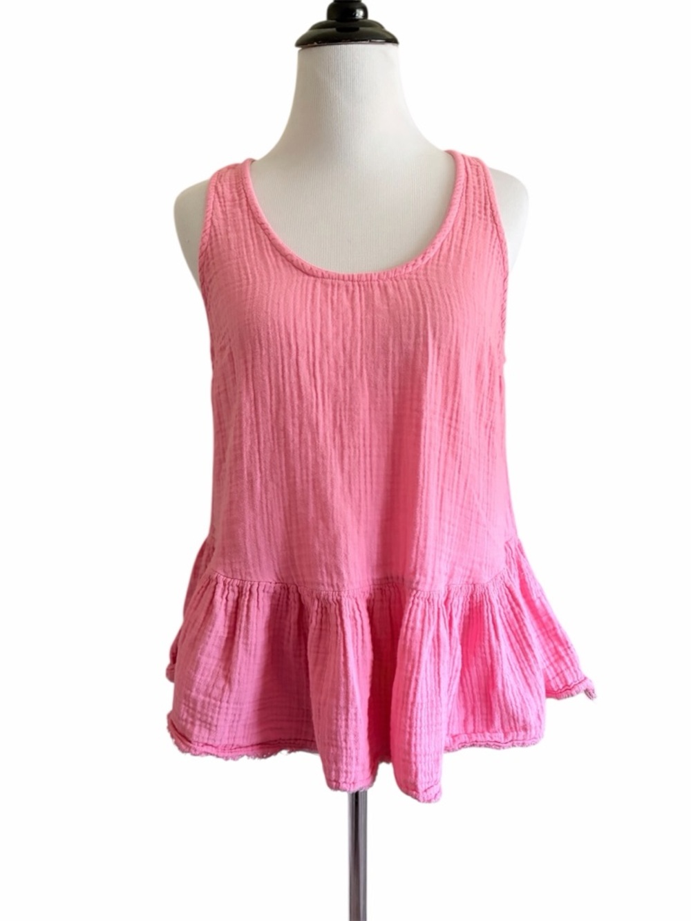 Current/elliott small ballet peplum pink tank top